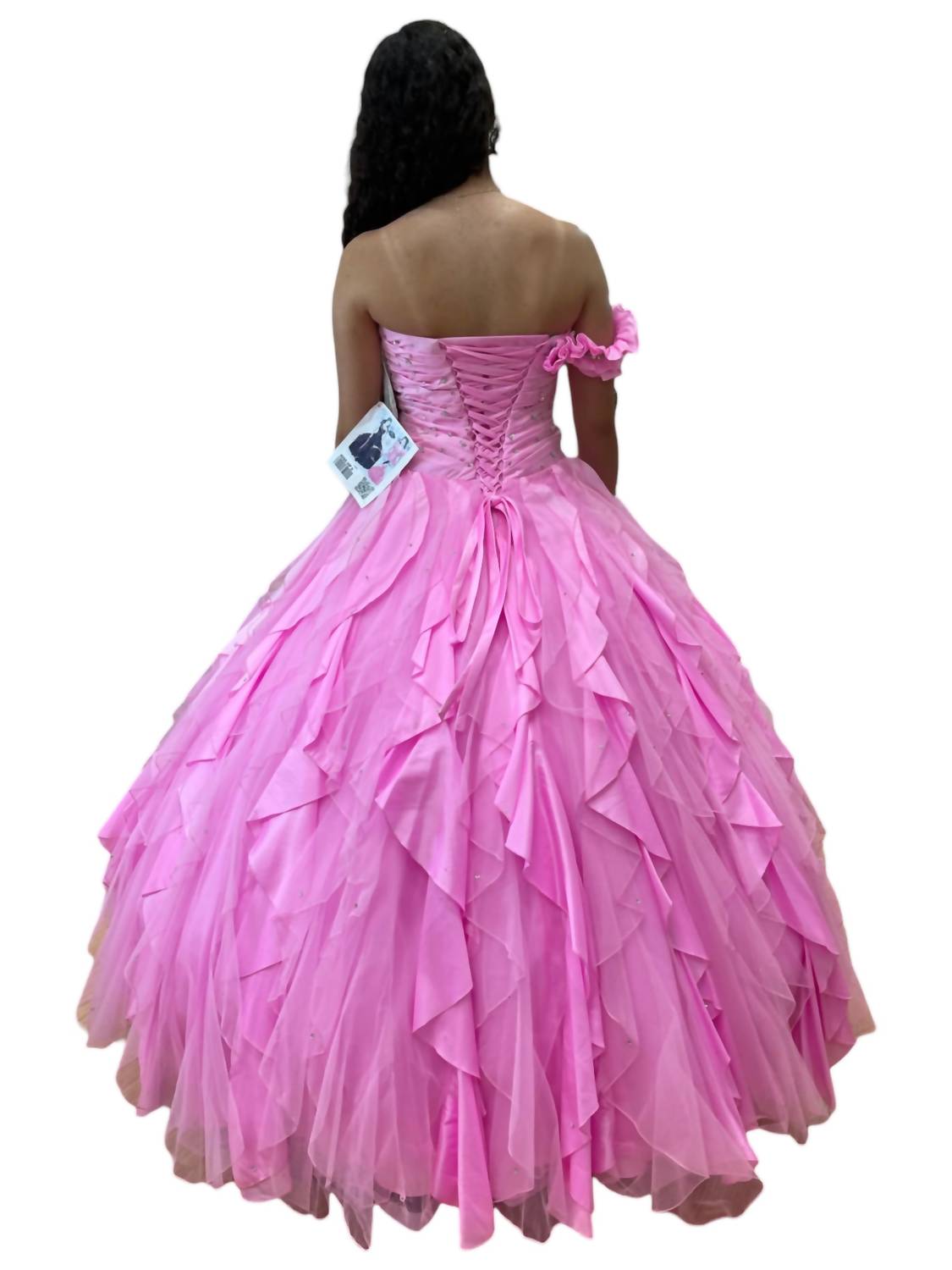 Платье Quinceañera с открытыми плечами в ярко-розовом цвете Mary's Bridal — фото 3