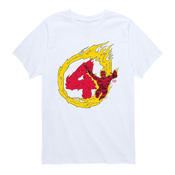 

Футболка с принтом Human Torch из Fantastic Four: First Steps для мальчиков 8-20 Marvel, White