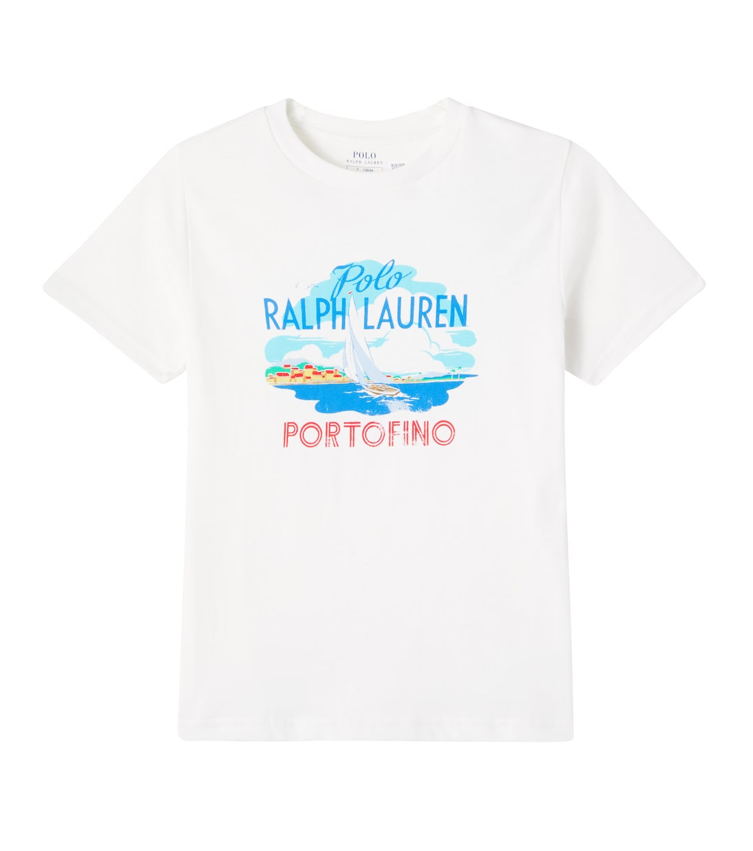 

Футболка из хлопкового джерси с принтом Polo Ralph Lauren Kids, Deckwash White