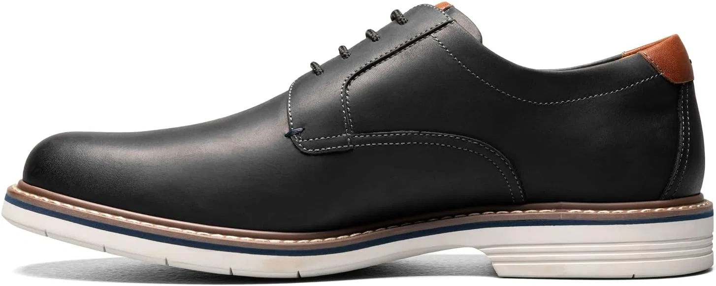 Мужские оксфорды Florsheim Norwalk с гладким носком, Black Crazy Horse — фото 2