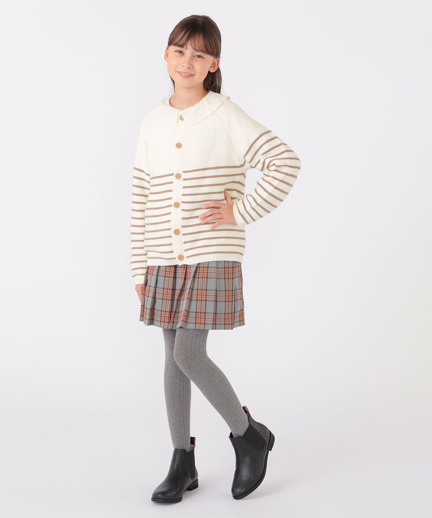 Детская модель: 130~155 см / Кардиган в полоску Ships Kids, beige — фото 4