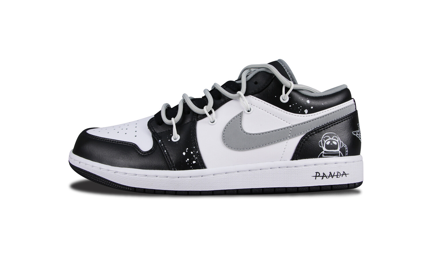 

Кроссовки Air JORDAN 1 Vintage Basketball Shoes Unisex Low-Top Black White Gray