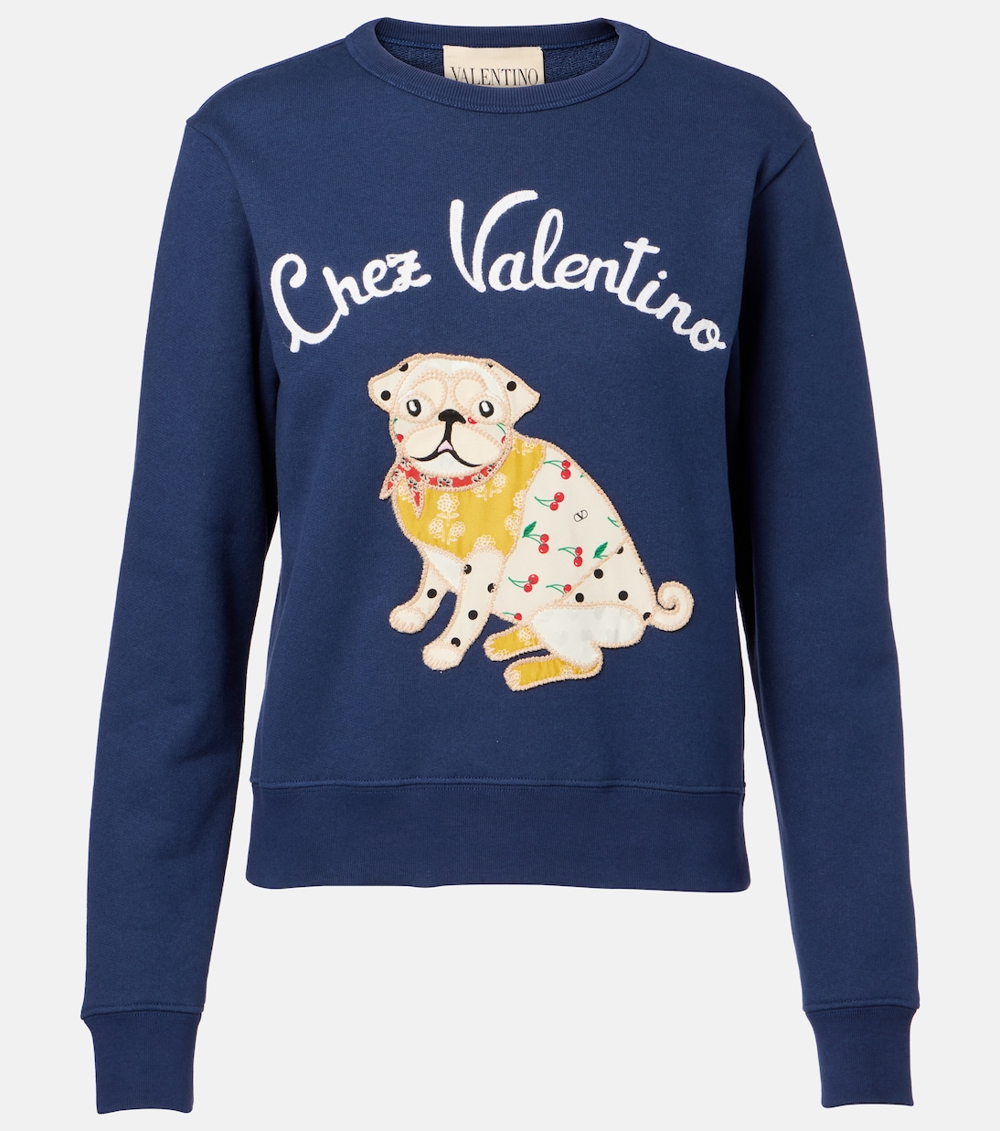 

Толстовка из хлопкового джерси с вышивкой Valentino, Indaco