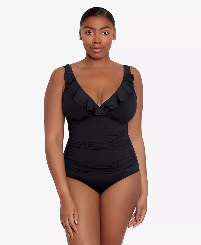 

Женский купальник One Piece с рюшами Lauren Ralph Lauren, черный