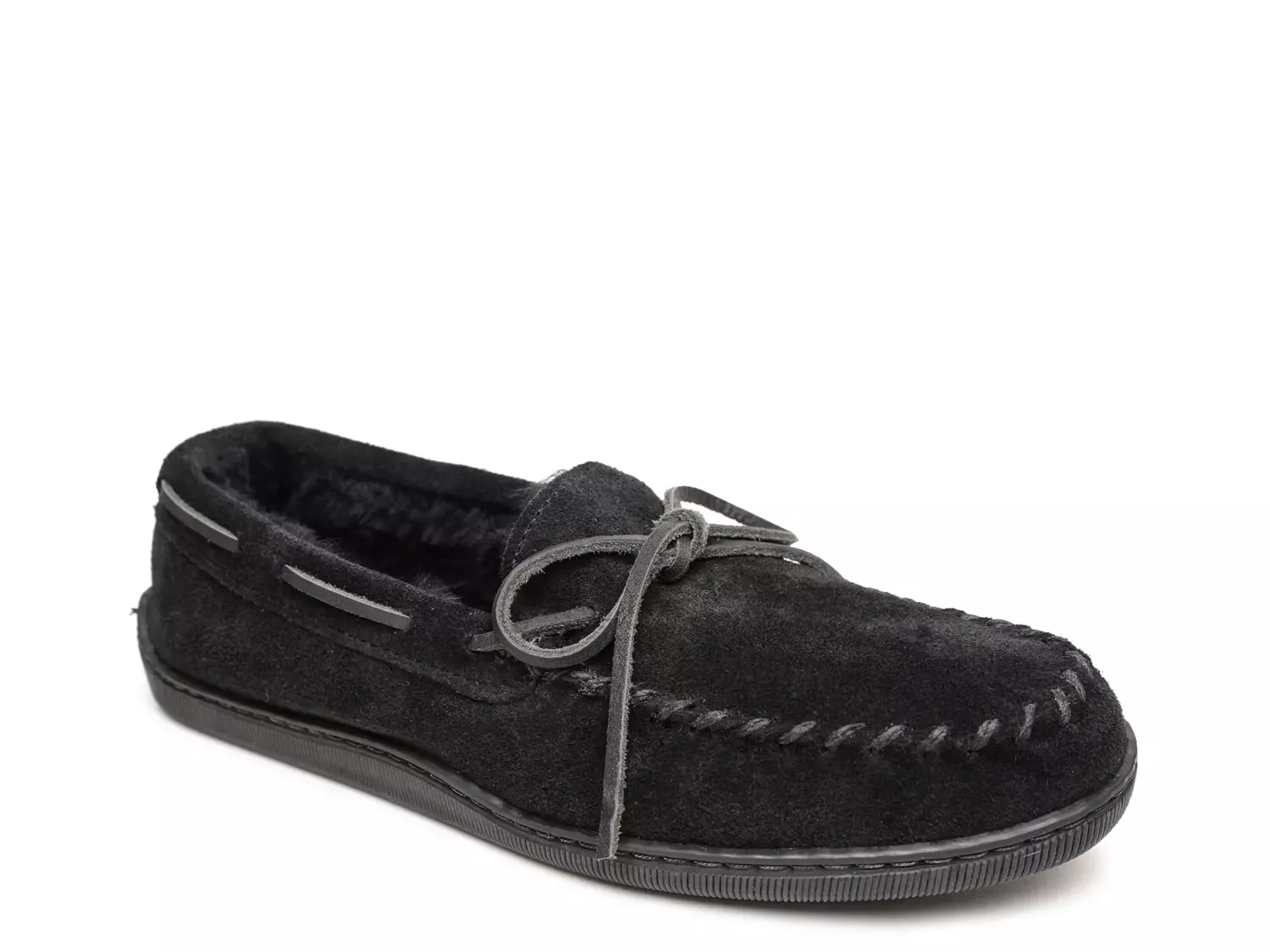 

Тапочки из овчины на жесткой подошве Minnetonka, Black