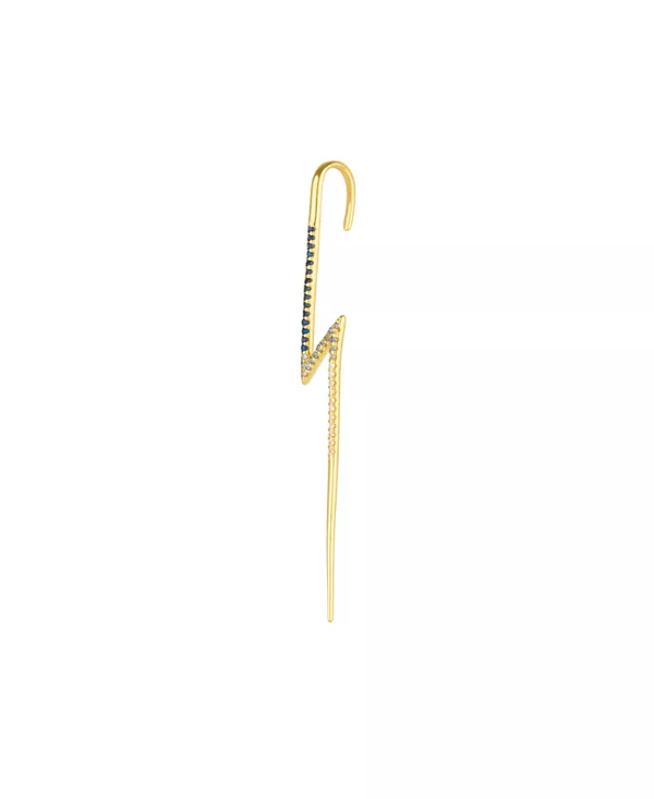 

Настоящие драгоценные камни-молнии из стерлингового серебра с болтом для ушей Spero London, gold