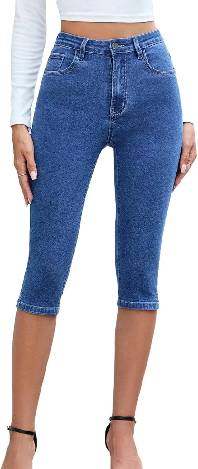 

Женские джинсы-капри High Waisted Skinny, облегающие, эластичные