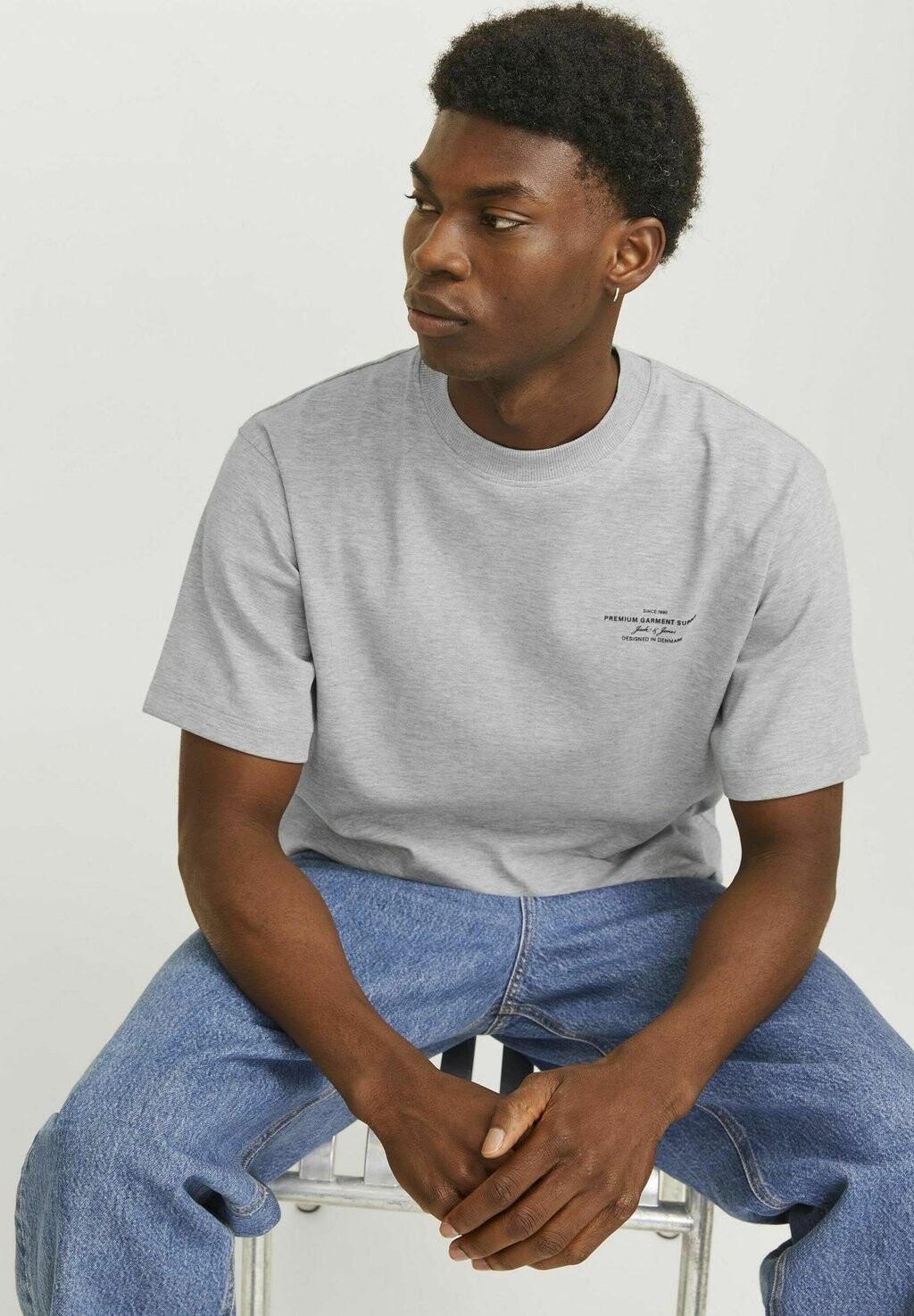 

Футболка с принтом JPRBLACHAD SS CREW NECK TEE SN Jack & Jones PREMIUM, серый