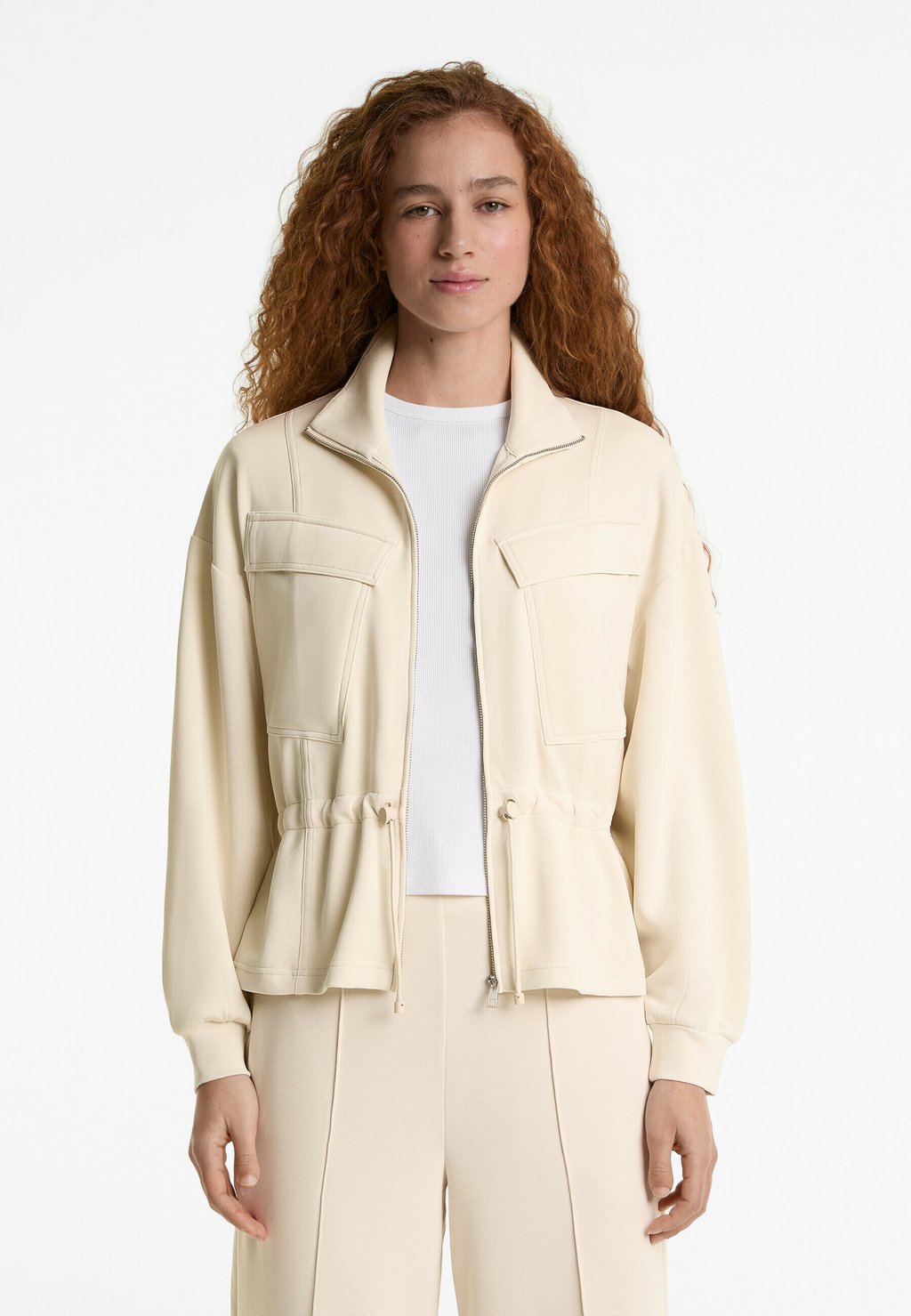 

Толстовка на молнии SOFT TOUCH WITH POCKETS OYSHO, цвет Stone