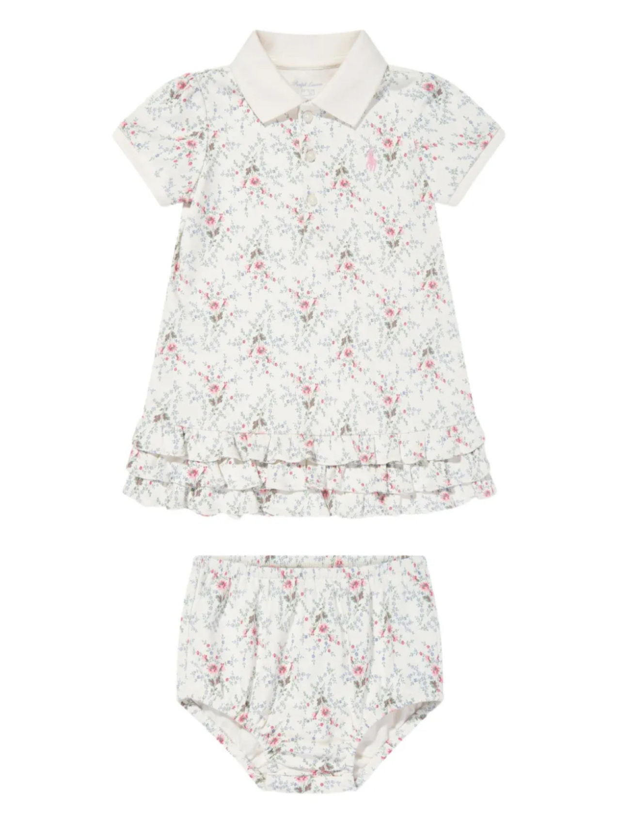 

Платье-поло с цветочным принтом POLO RALPH LAUREN KIDS, белый