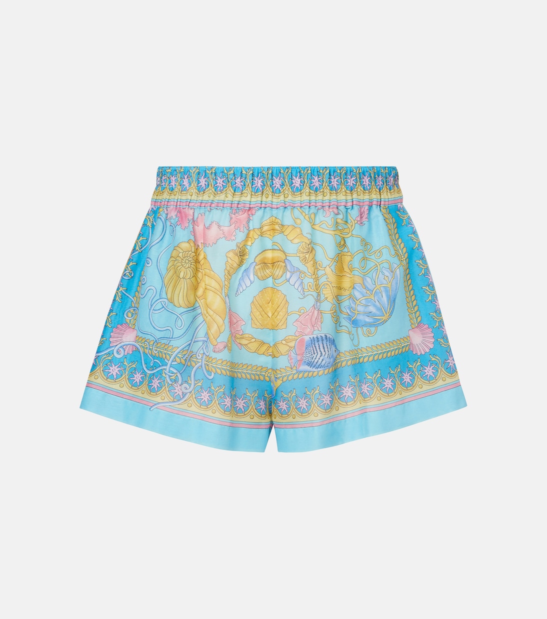 

Шорты Underwater Barocco из хлопка и шелка Versace, Azur+Multicolor