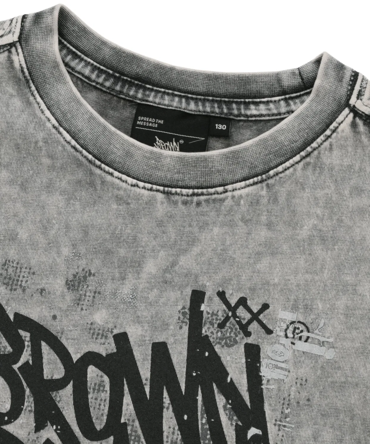 Детская угольная футболка без рукавов Kids 20th Anniv Tag Pigment от Brownbreath Kids — фото 4