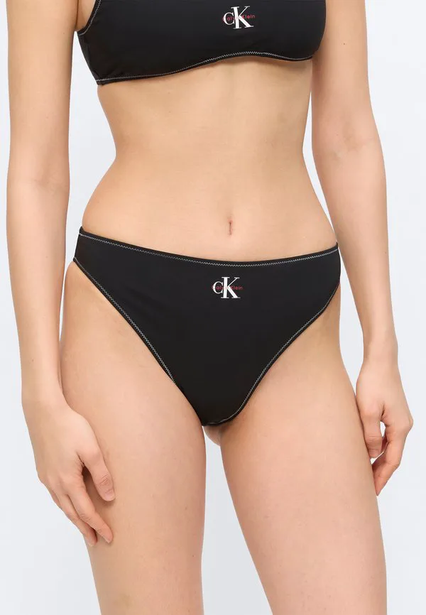 Трусики от бикини с высоким вырезом и графическим монограммом. Calvin Klein Swimwear, Black — фото 3