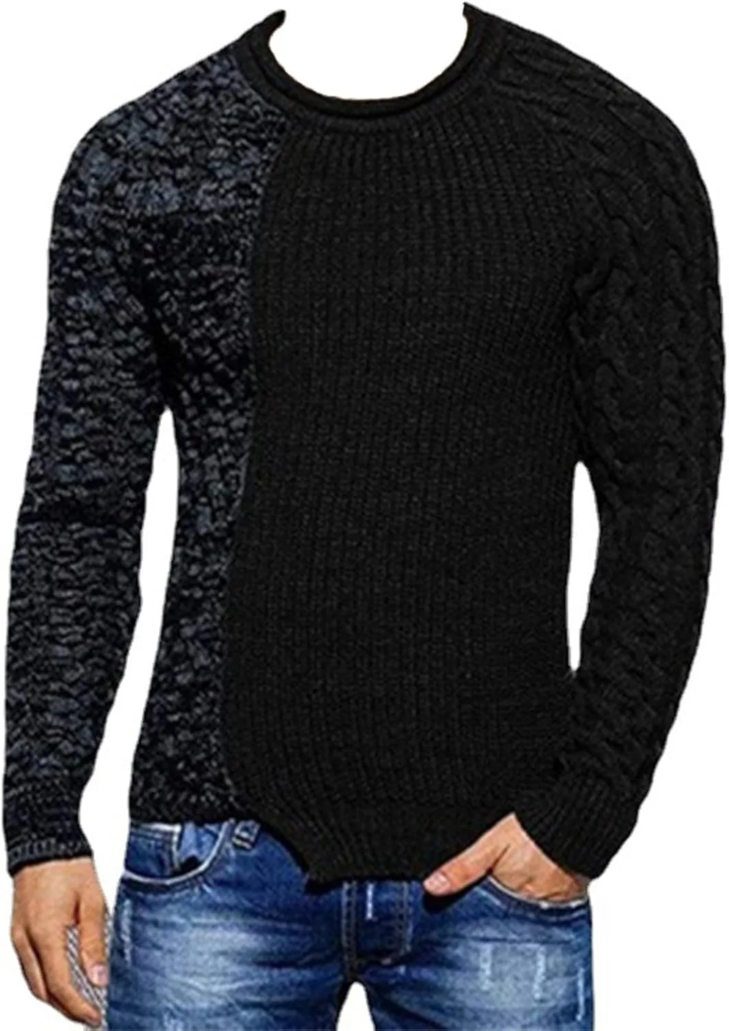 

Свитер Kaxiya2021 мужской с круглым вырезом и цветными блоками