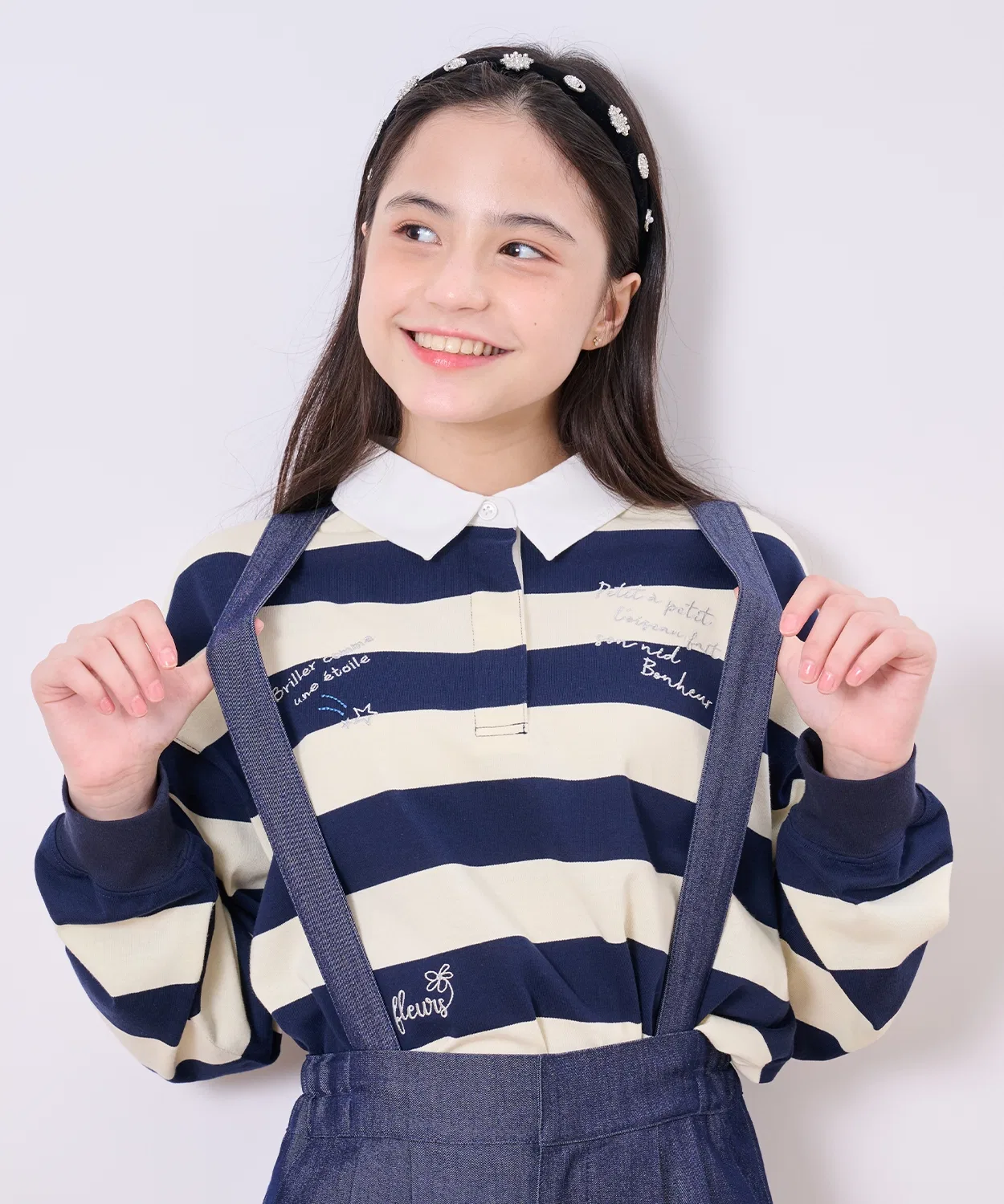 Детская рубашка pom ponette junior с вышивкой