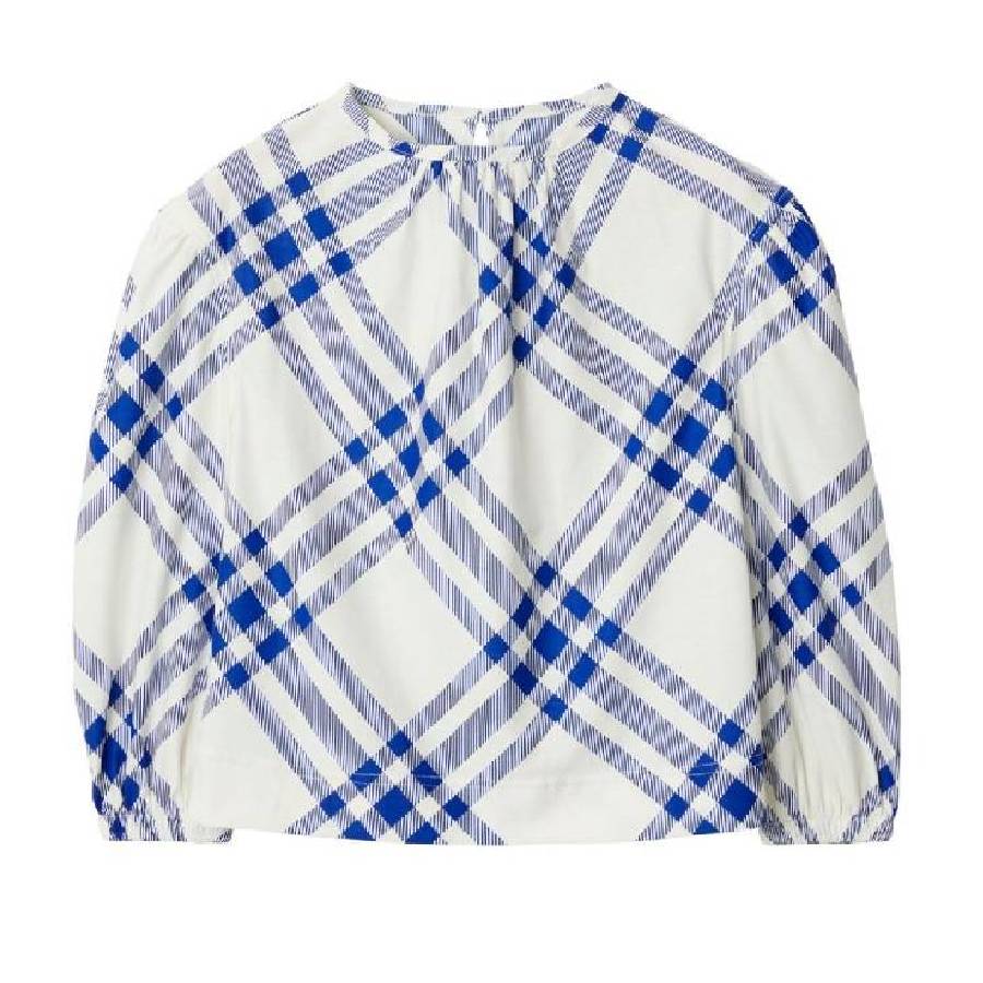 

Burberry Girls Блузка из хлопка в клетку, Knight/Salt Ip Chk