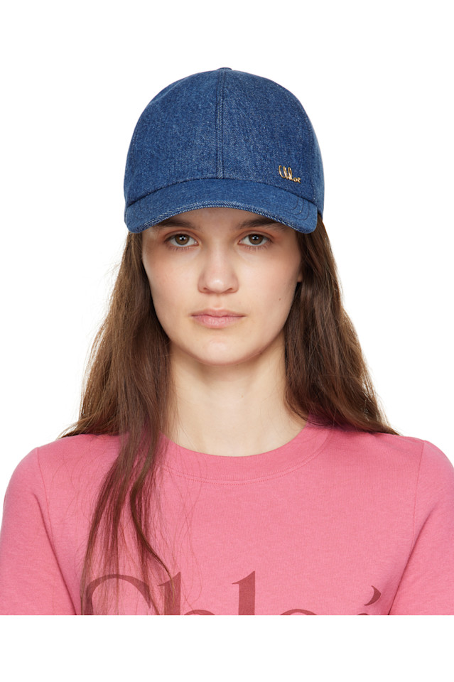

Кепка из денима Chloé с фирменным дизайном Chloé, синий