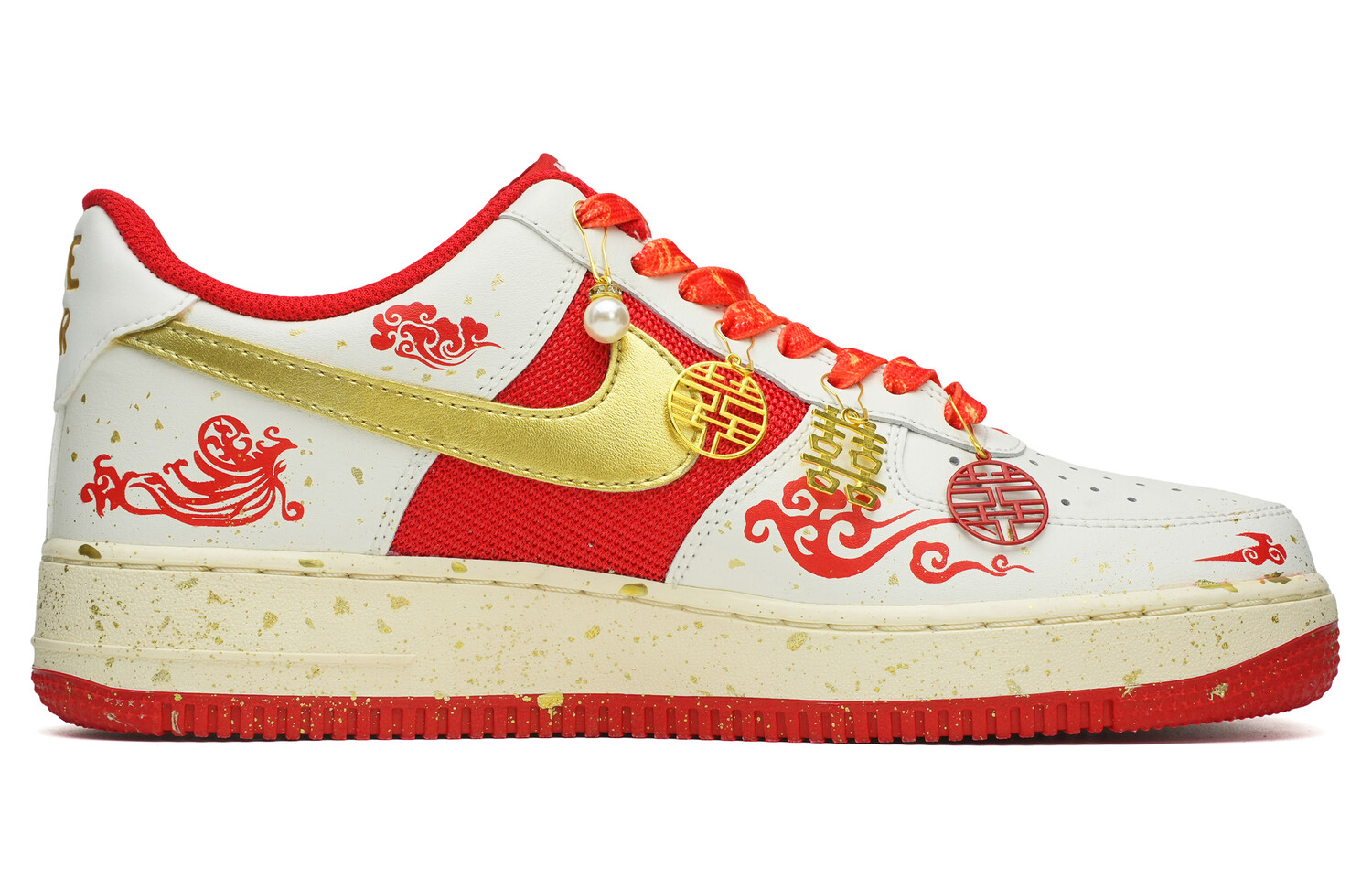 

Кроссовки Nike Air Force 1 Skateboarding Shoes Unisex Low-top White/red, белый
