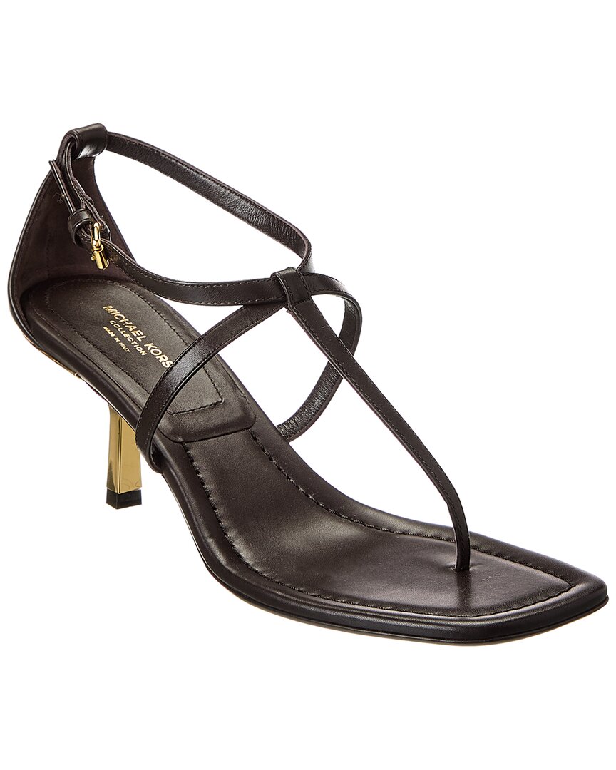 Michael Kors Collection Anna Leather Sandal, коричневый