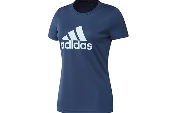 Футболка синяя Adidas с круглым вырезом