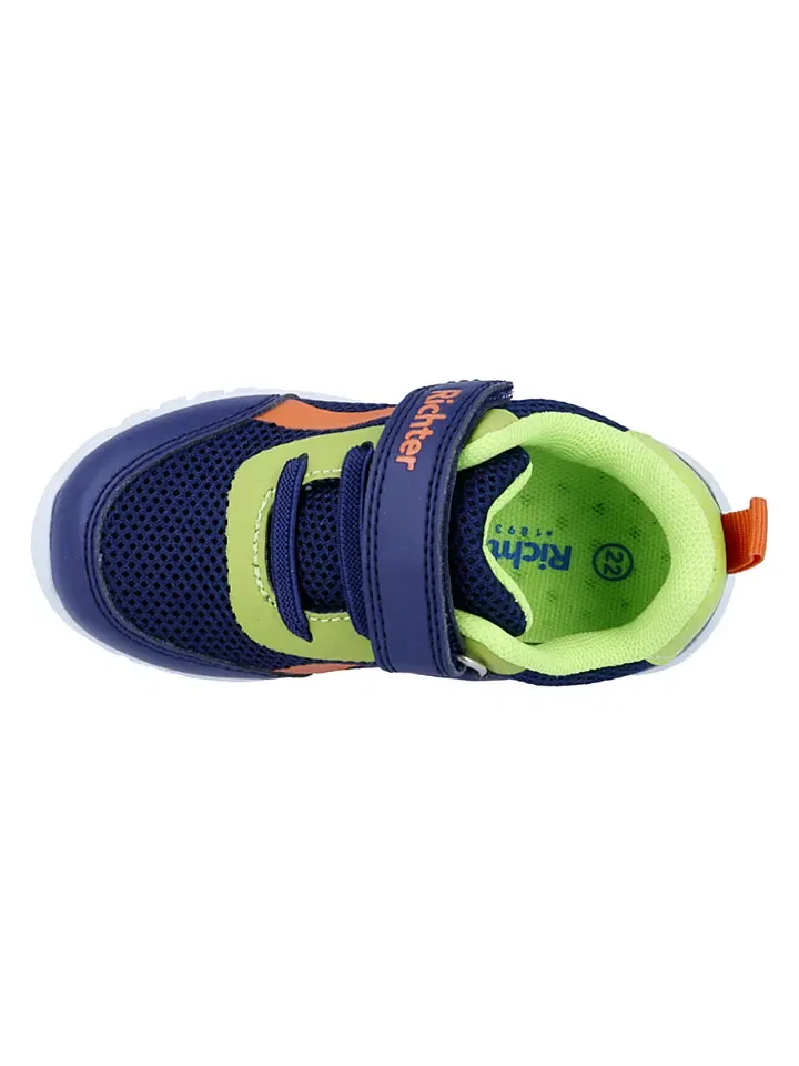 Кроссовки на шнуровке и липучке Richter Shoes темно-синие — фото 4