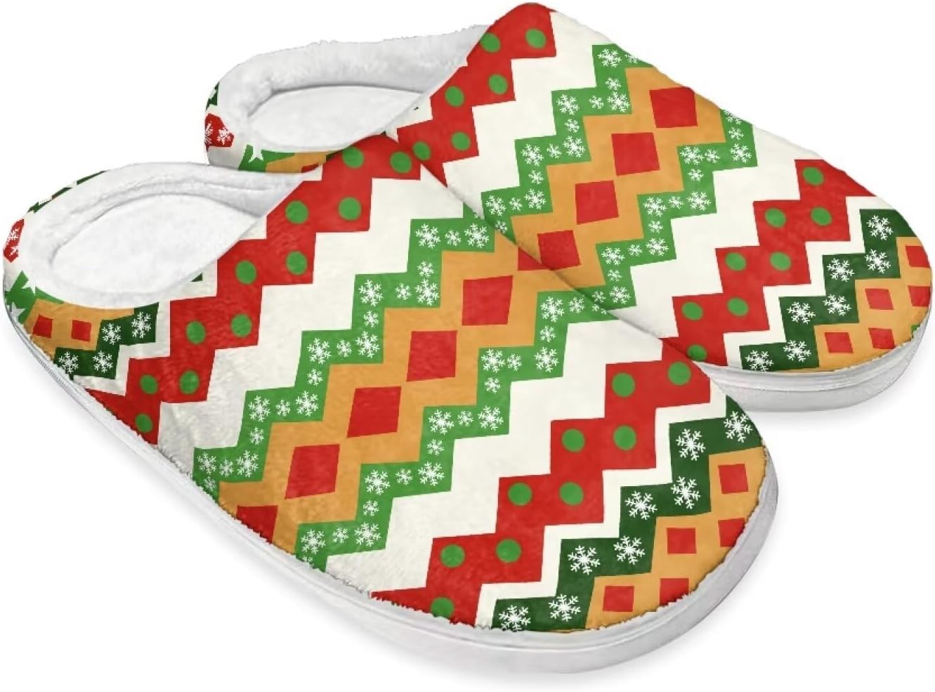 

Праздничные рождественские тапочки для дома и улицы, тапочки, хлопковые тапочки для женщин и мужчин, пушистые зимние тапочки Buxolandt, Christmas Pattern