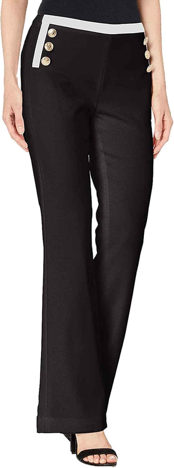 

Женские брюки Calvin Klein Wide Leg с контрастной отделкой и пуговицами, Black