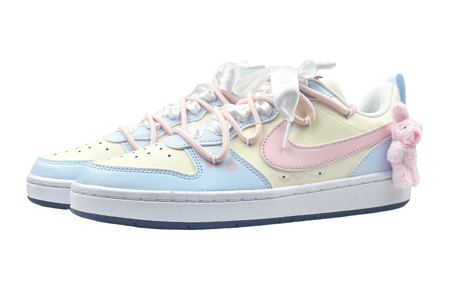 

Кроссовки Nike Court Borough Skateboarding Shoes Women's Low-top Yellow Pink, синий