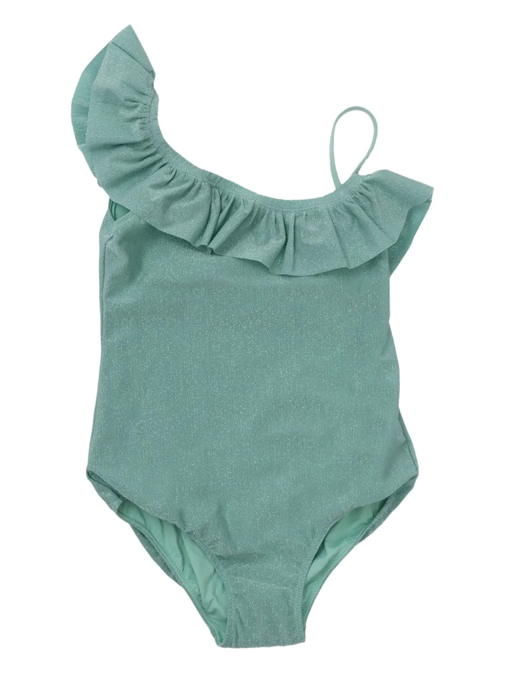 

Купальник асимметричного кроя с оборками MC2 Saint Barth Kids, зеленый