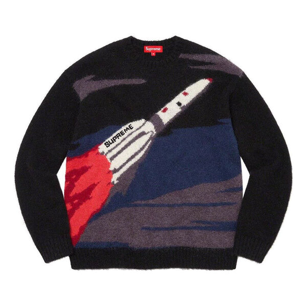 

Свитер rocket sweater 'black white red' Supreme, черный