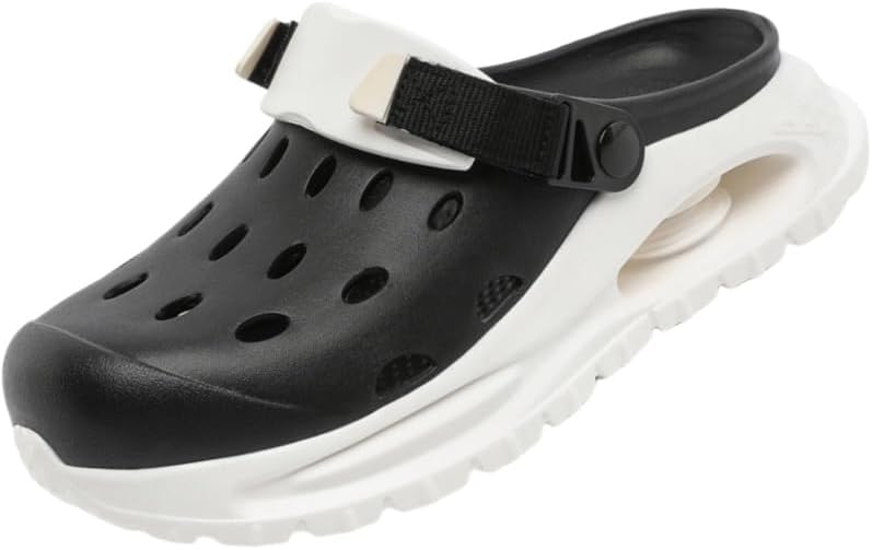 

Мужские средние по высоте антискользящие тапочки Clolinde - толстая амортизирующая подошва, дышащие, для городской носки и повседневной обуви на все сезоны, пляжная обувь, прочные и износостойкие сандалии, белый/черный