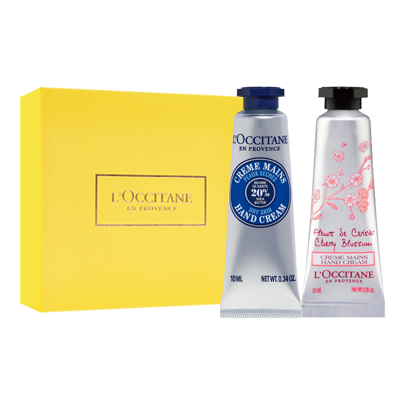 

Набор для рук с долгоиграющим ароматом: маска-перчатка с маслом ши и миндалем, крем для рук с розовым ароматом LOCCITANE, [Classic]Shea Butter 10ml + Sakura 10ml