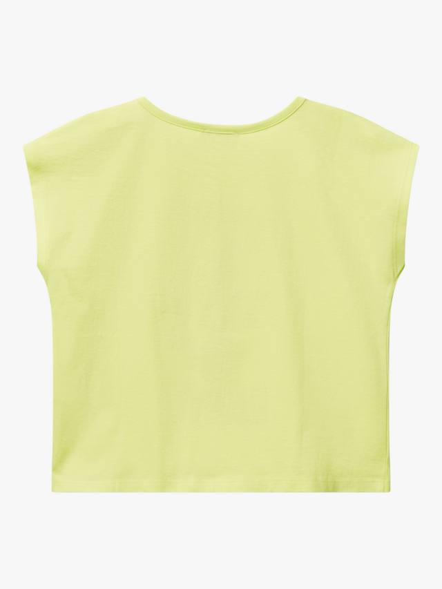 Детская хлопковая футболка с тропическими кактусами Benetton, Lime — фото 2