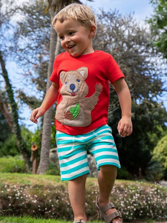 Футболка с аппликацией коалы из органического хлопка baby carsen Frugi, цвет Strawberry/Multi — фото 2
