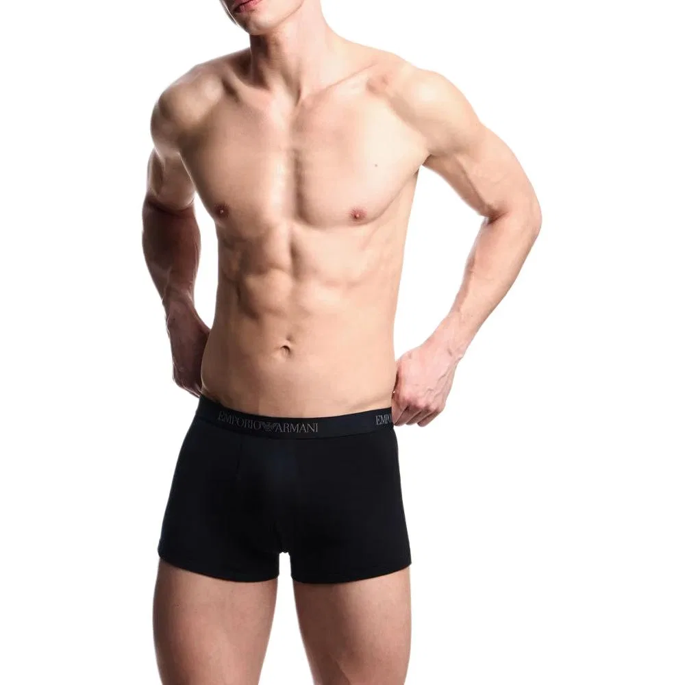 Боксеры EMPORIO ARMANI из хлопка, 3 шт (серый+черный+черный) — фото 2