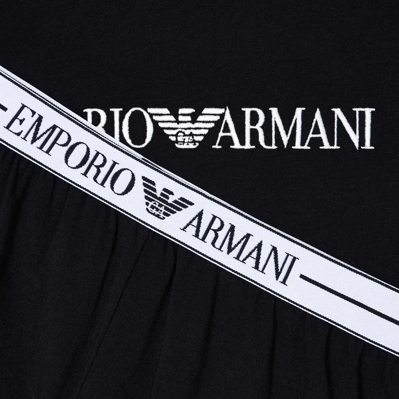 Пижамный комплект из двух предметов EMPORIO ARMANI, черный — фото 2