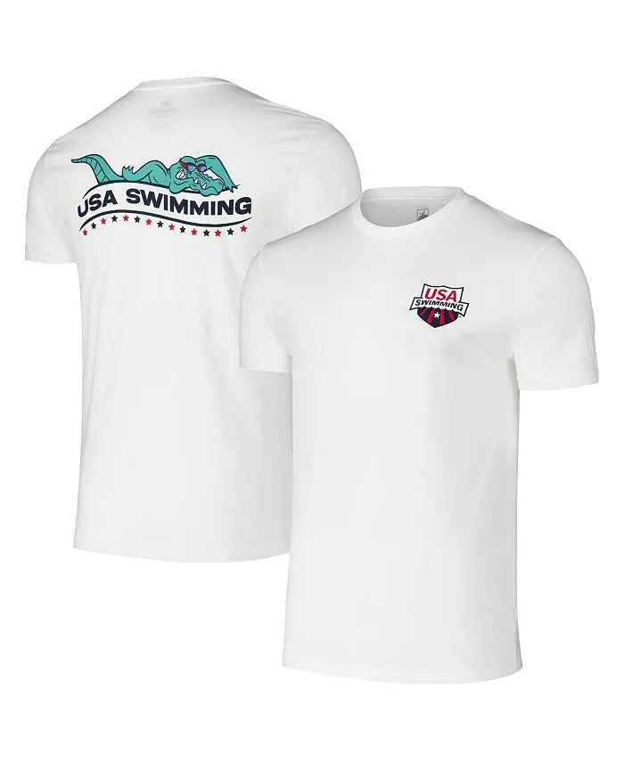

Мужская и женская белая футболка USA Swimming Later Gator Flomotion
