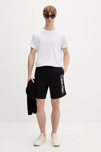 Шорты спортивные хлопковые Calvin Klein, черный — фото 2