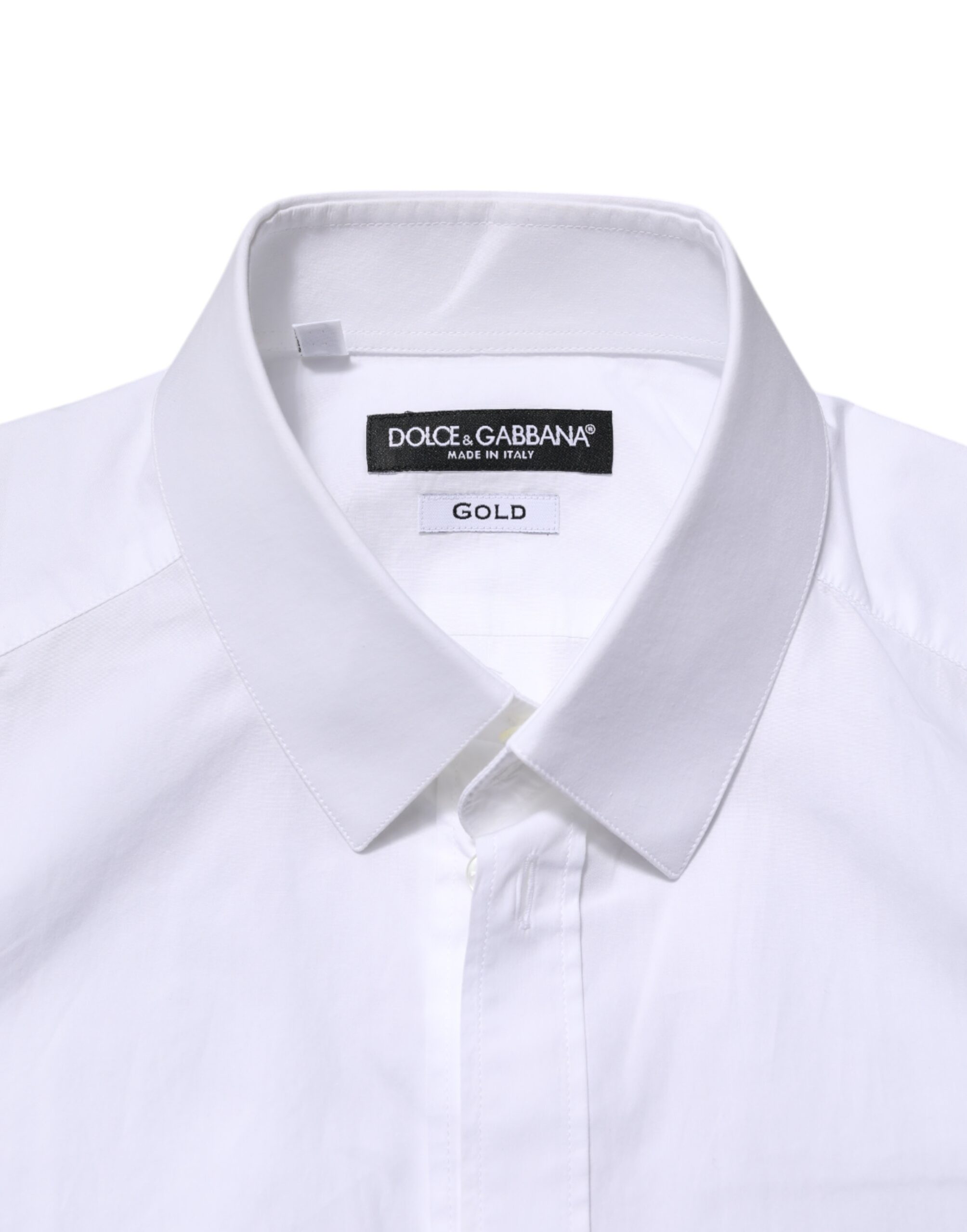 Белое золото с длинными рукавами мужская формальная рубашка Dolce & Gabbana, White — фото 4