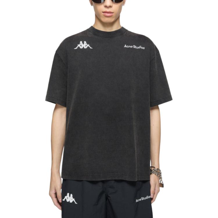 Футболка X Kappa с коротким рукавом и логотипом Acne Studios, черный — фото 4