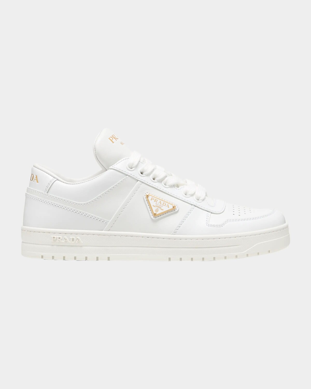 Кожаные низкие кеды Downtown Prada, цвет Bianco