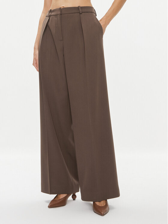 

Широкие брюки из ткани Calvin Klein, коричневый