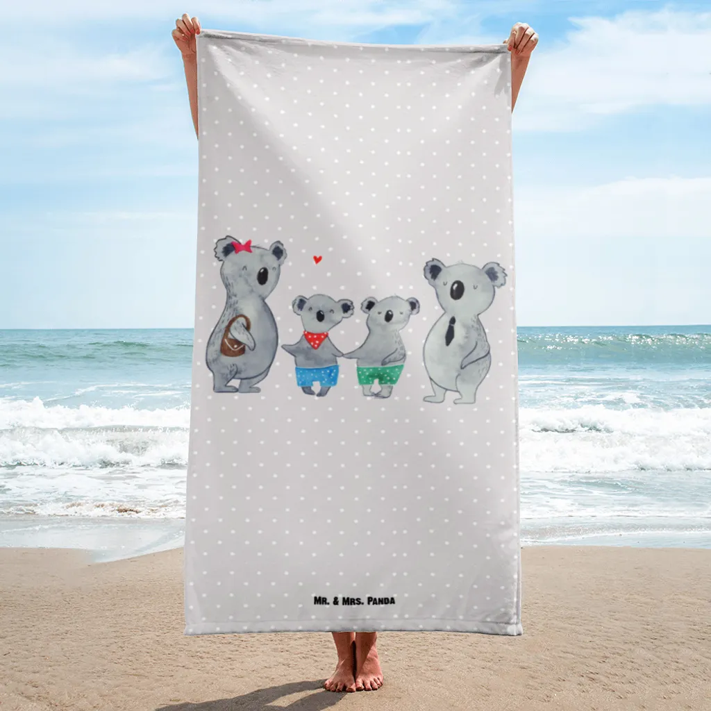 

Пляжное полотенце Mr. & Mrs. Panda, серый