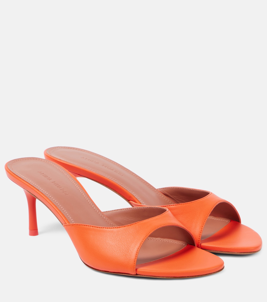 Кожаные мюли Jeanne 60 Amina Muaddi, Tangerine