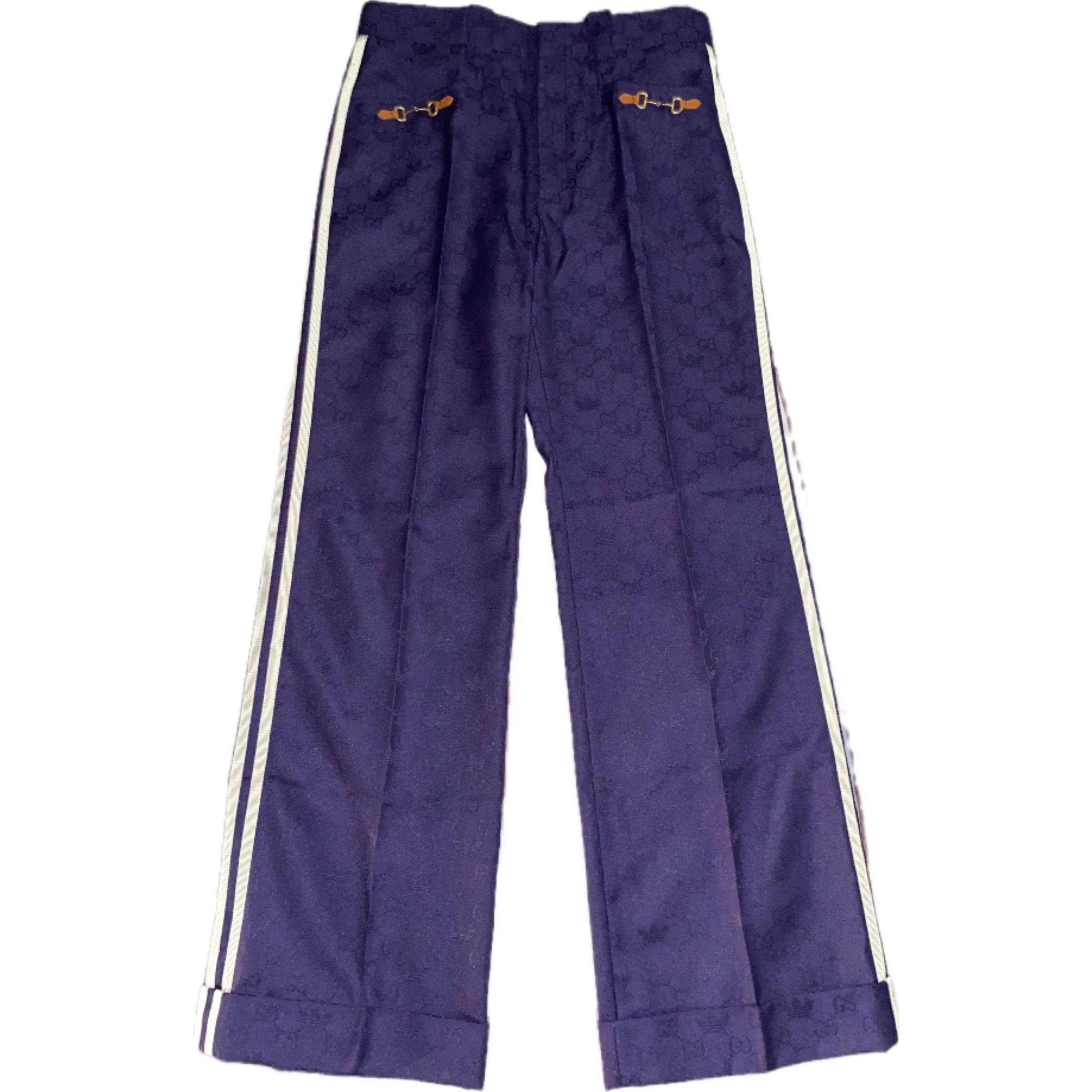 Повседневные брюки GUCCI Adidas SS23 мужские, фиолетовые — фото 3