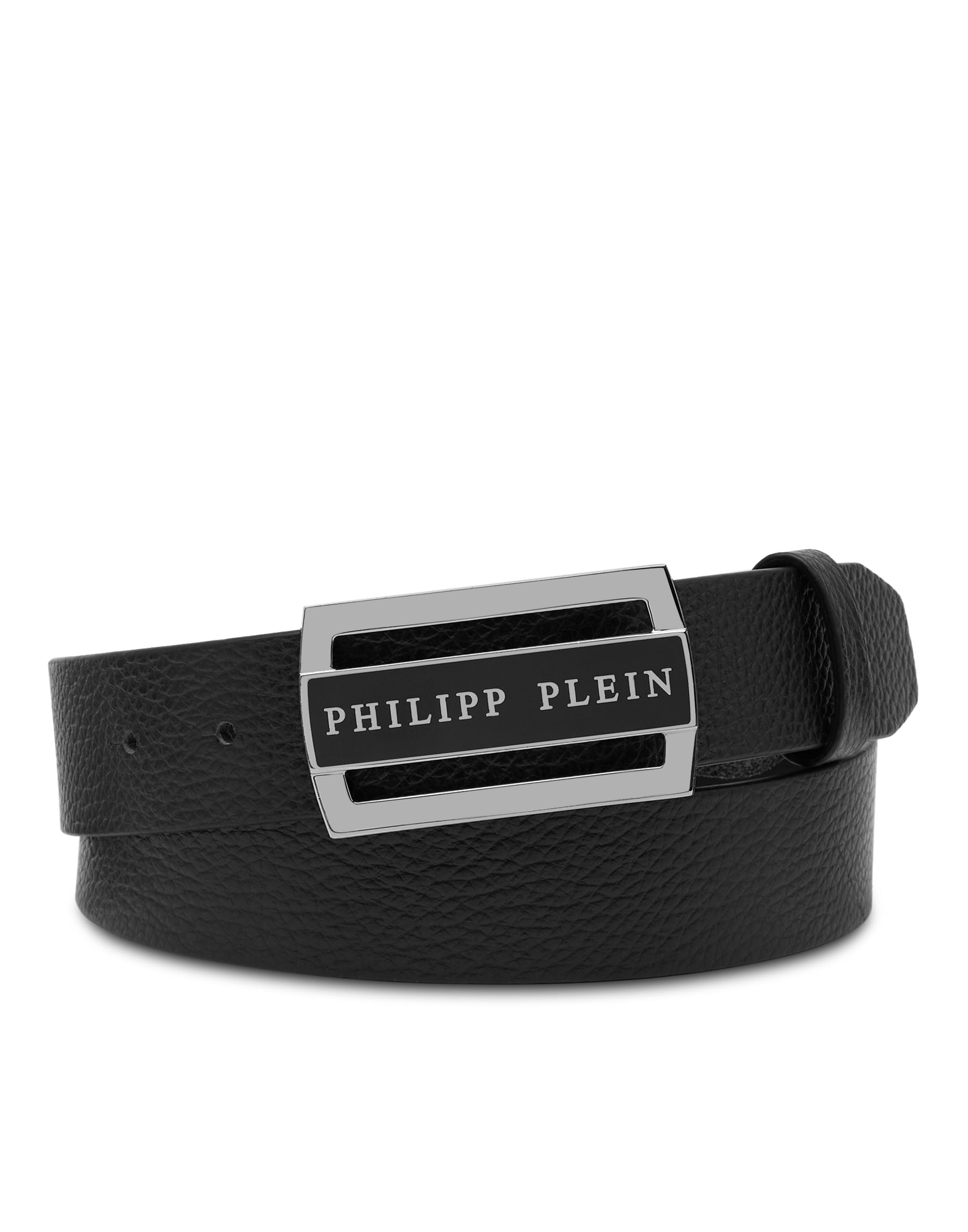 

Кожаный ремень St Alce Philipp Plein TM, цвет Black/Nickel