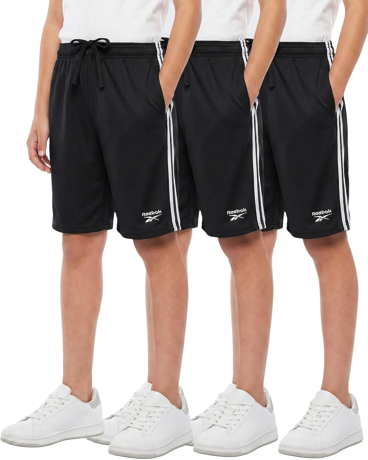 Спортивные шорты с влагоотводящей тканью Reebok, 3 шт., Solid Black