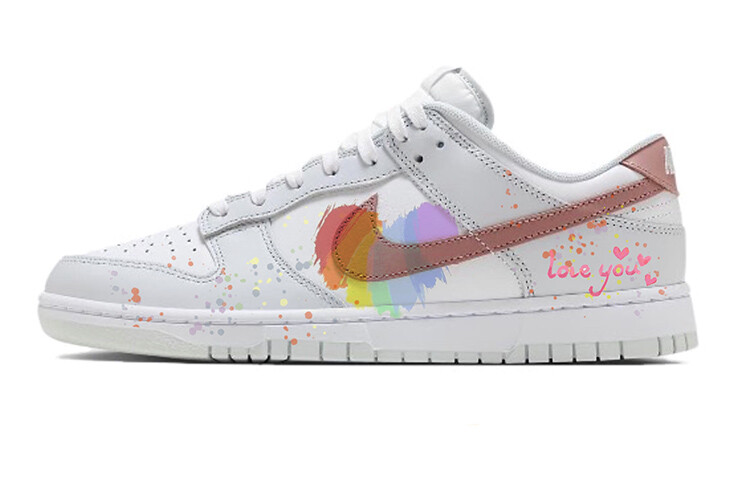

Кроссовки Nike Dunk Skateboarding Shoes Unisex Low-top White/pink, розовый