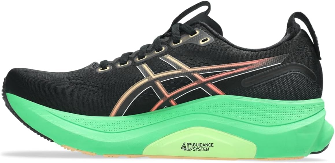 Мужские кроссовки для бега ASICS Gel-Kayano 32, черный/зеленый/ярко-зеленый — фото 4