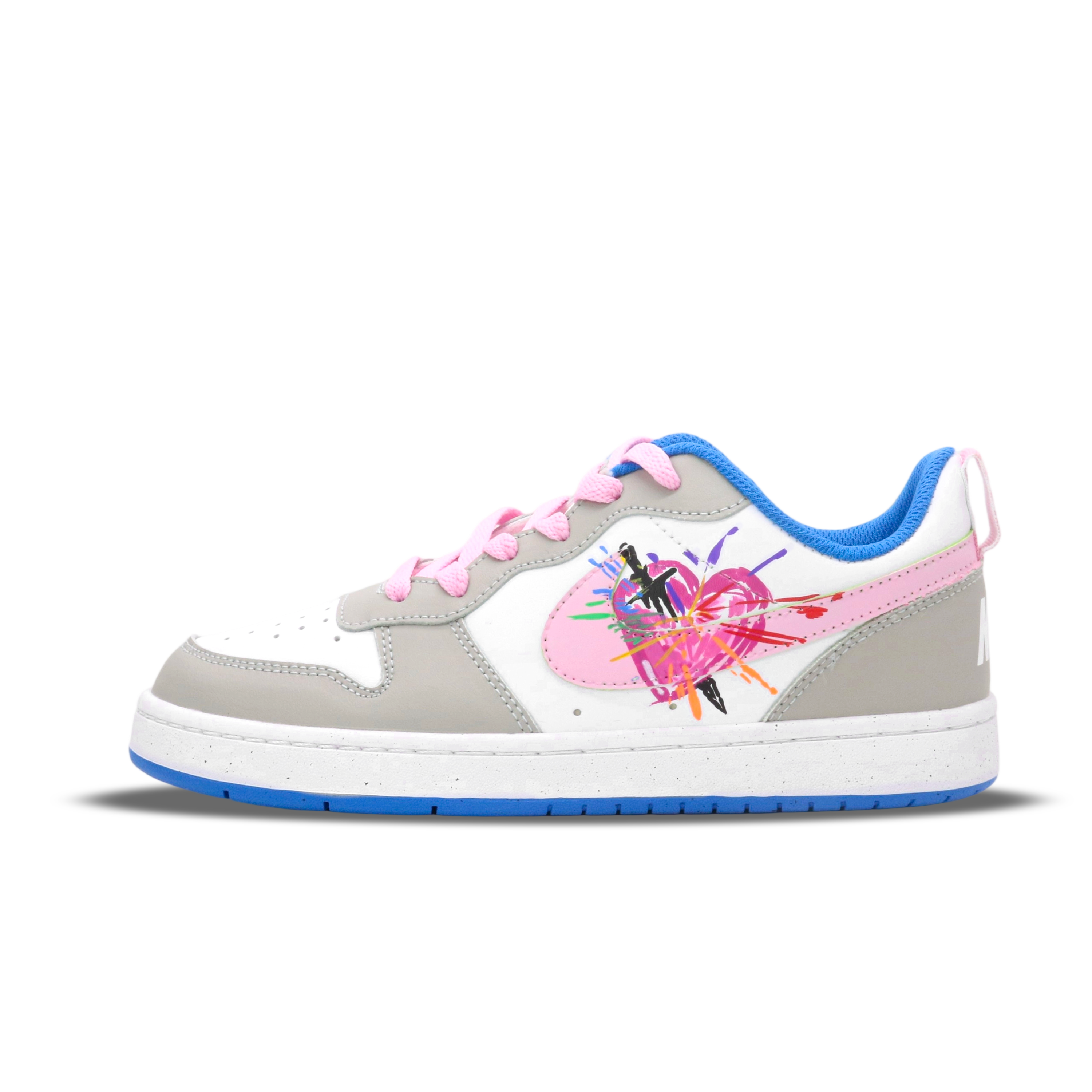 

Nike Детские кроссовки для скейтбординга Court Borough Pink Heart Smash с дышащим низким верхом для подростков